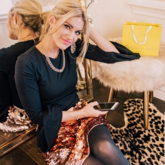 💕KENDRA SCOTT💕 Oscar Rose Gold Choker Necklace Blush Crystal NWT - Picture 4 of 14